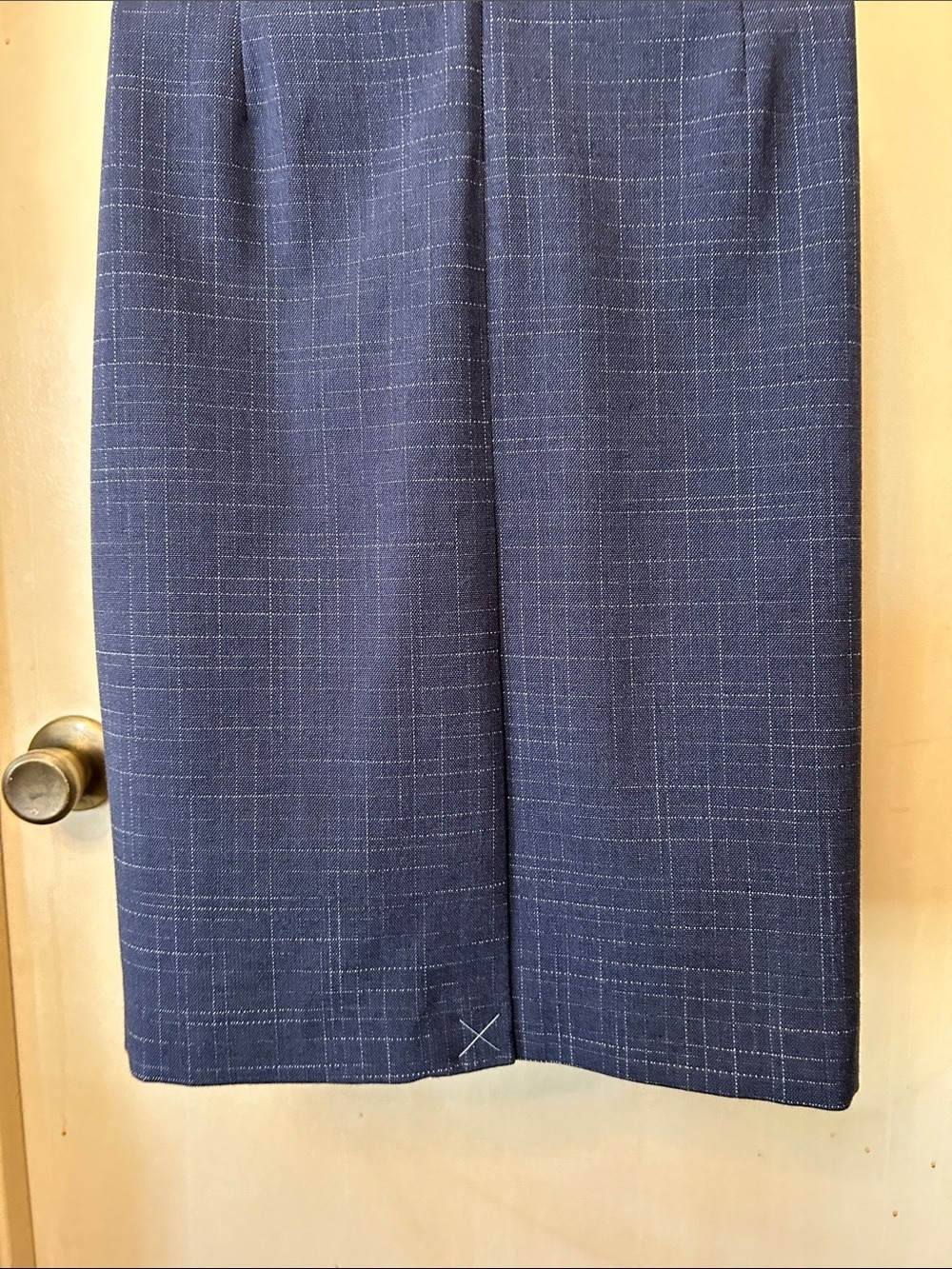 Ann Taylor Steel Blue Subtle Plaid Midi Sheath Dress size 8P NWOT - Picture 11 of 14